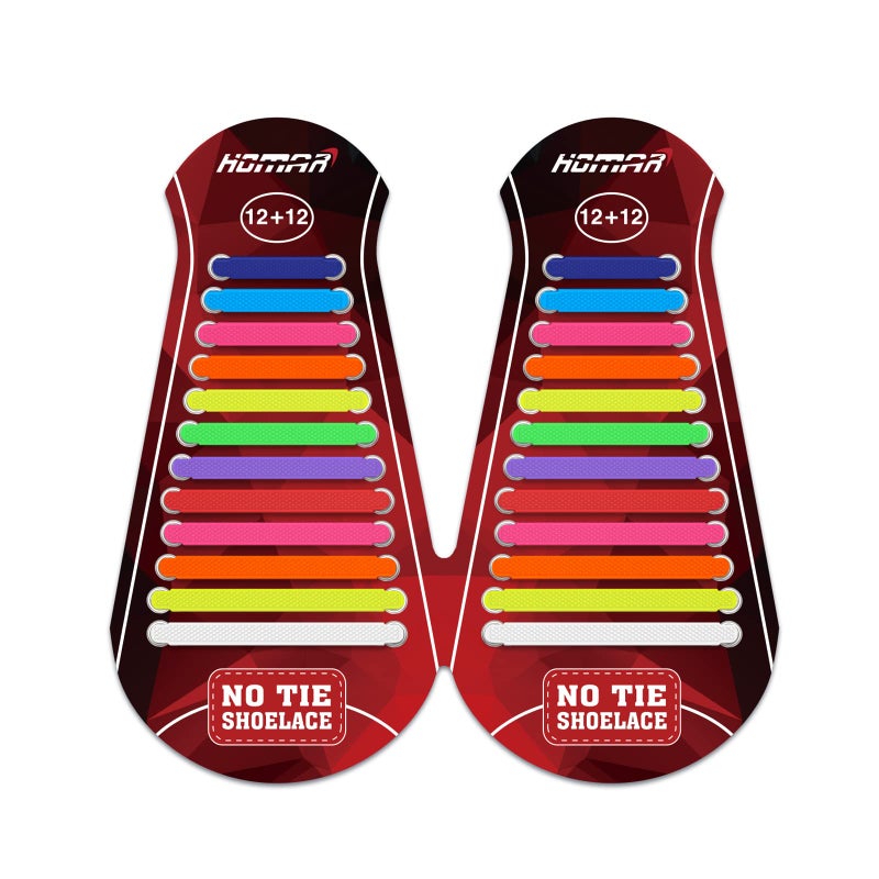 HOMAR No Tie Shoelaces for Kids Adults Stretch Elastic Tieless No Tie Shoe Laces - Image 1